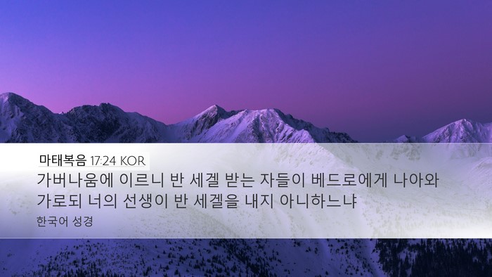 마태복음 17:24 KOR Bible Verse Image