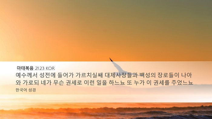 마태복음 21:23 KOR Bible Verse Image