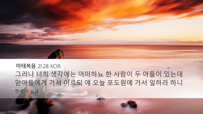 마태복음 21:28 KOR Bible Verse Image