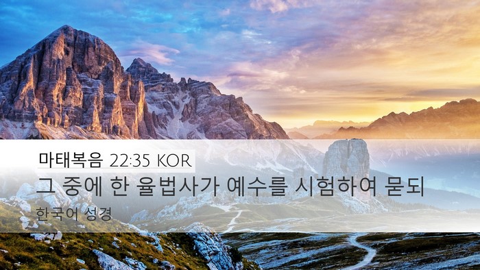 마태복음 22:35 KOR Bible Verse Image