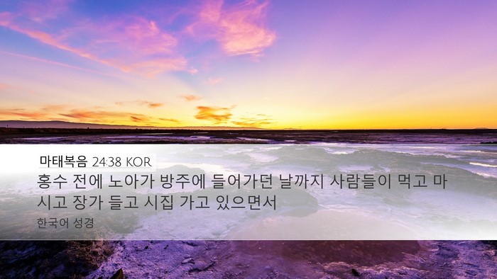 마태복음 24:38 KOR Bible Verse Image