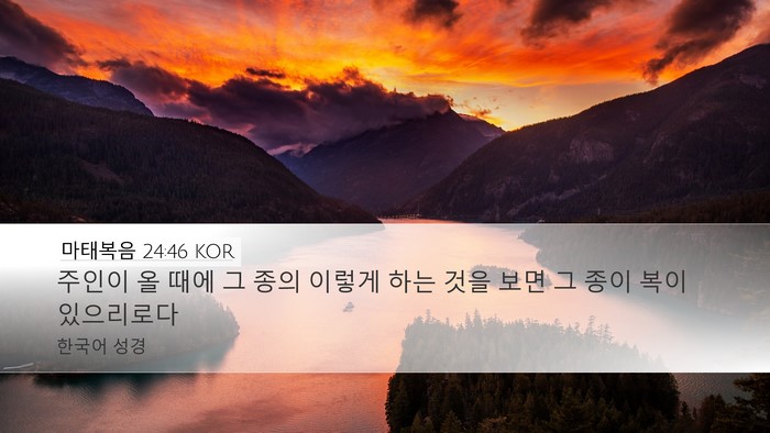 마태복음 24:46 KOR Bible Verse Image