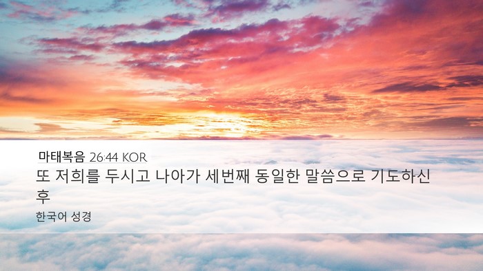 마태복음 26:44 KOR Bible Verse Image