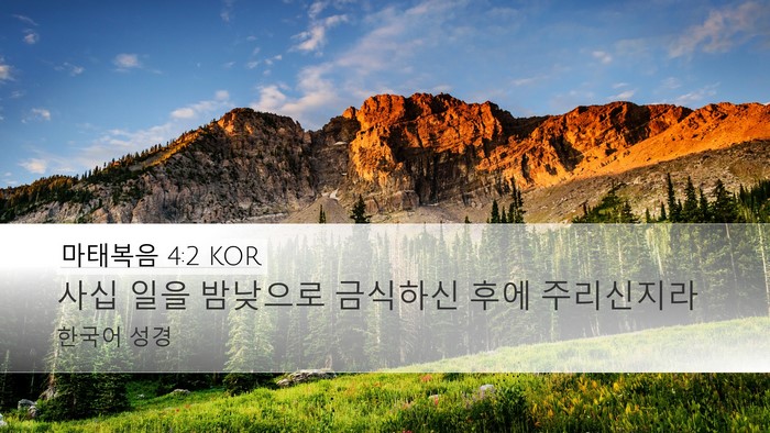 마태복음 4:2 KOR Bible Verse Image