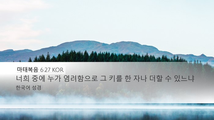 마태복음 6:27 KOR Bible Verse Image