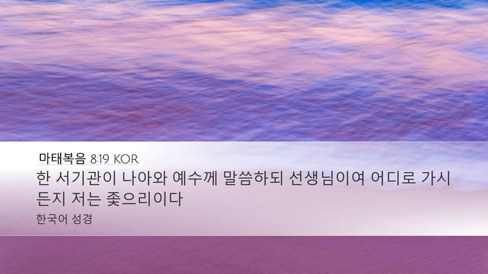 마태복음 8:19 KOR Bible Verse Image