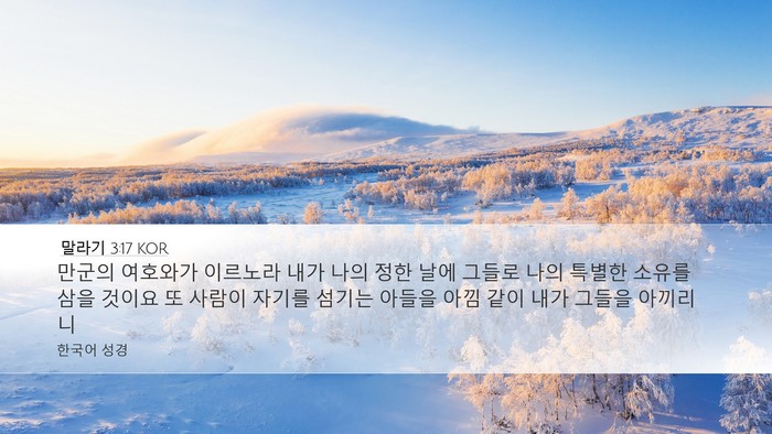 말라기 3:17 KOR Bible Verse Image