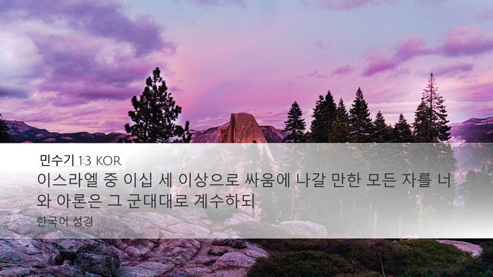 민수기 1:3 KOR Bible Verse Image