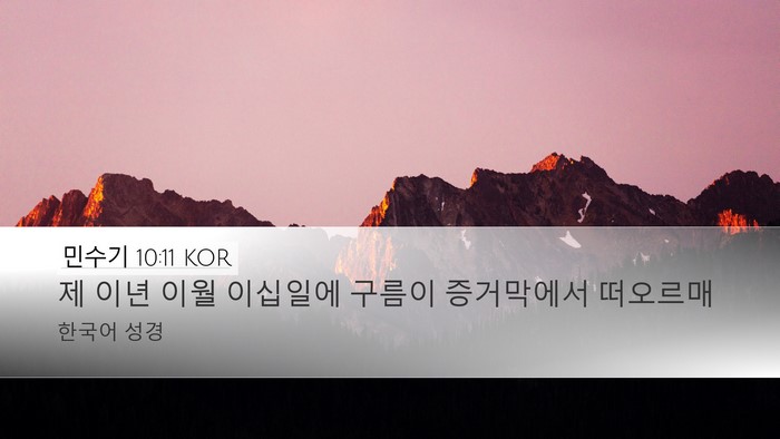 민수기 10:11 KOR Bible Verse Image