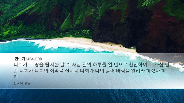 민수기 14:34 KOR Bible Verse Image