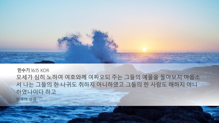 민수기 16:15 KOR Bible Verse Image