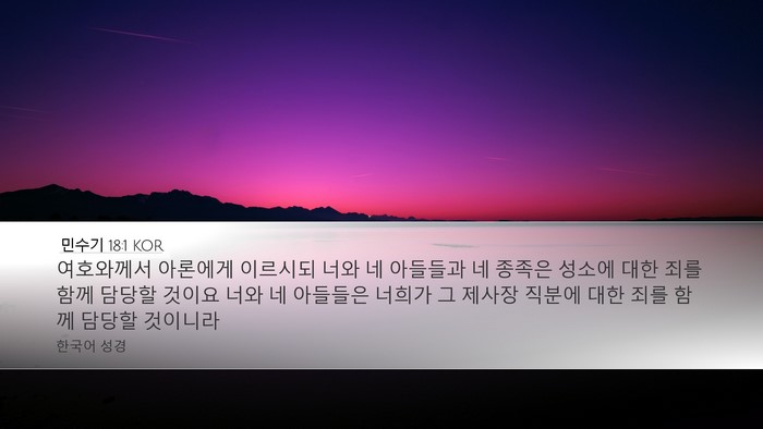 민수기 18:1 KOR Bible Verse Image