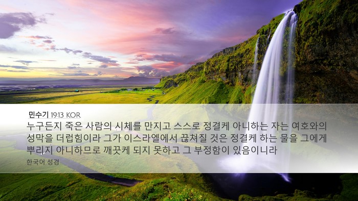 민수기 19:13 KOR Bible Verse Image