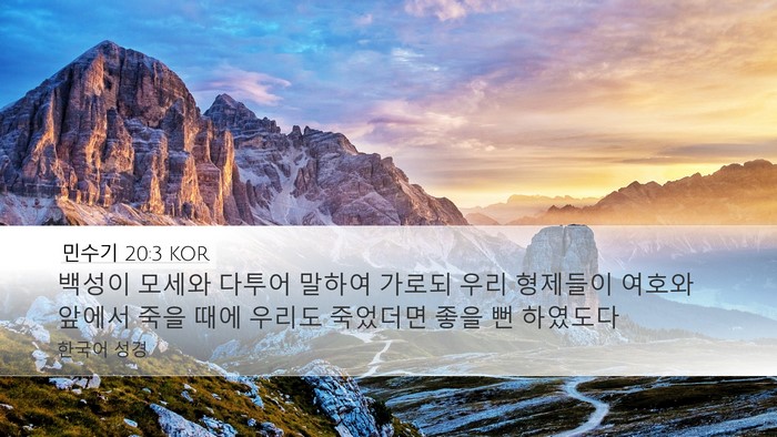 민수기 20:3 KOR Bible Verse Image