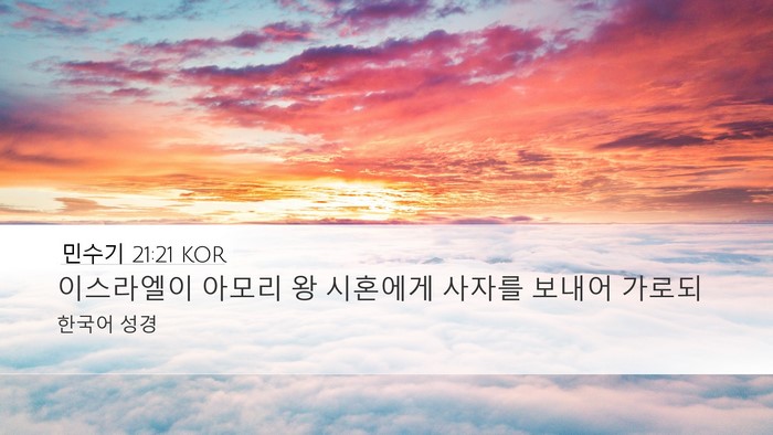 민수기 21:21 KOR Desktop Wallpaper - 이스라엘이 아모리 왕 시혼에게 - Desktop Bible Verse Wallpaper