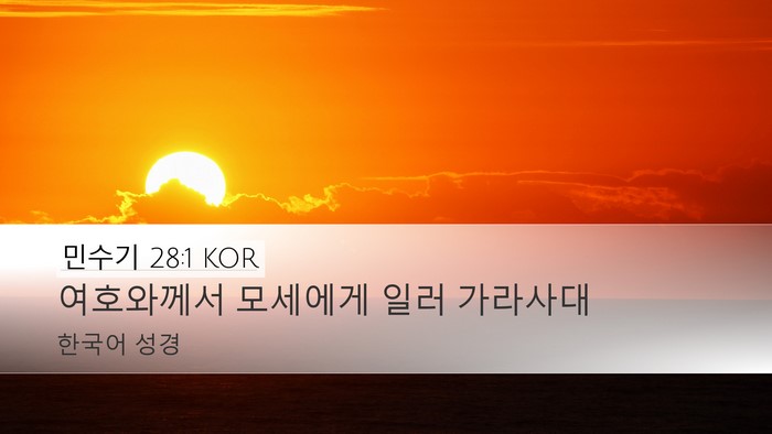 민수기 28:1 KOR Bible Verse Image