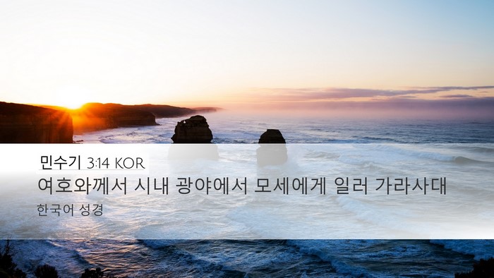 민수기 3:14 KOR Desktop Wallpaper - 여호와께서 시내 광야에서 모세에게 - Desktop Bible Verse Wallpaper