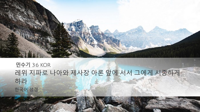 민수기 3:6 KOR Desktop Wallpaper - 레위 지파로 나아와 제사장 아론 - Desktop Bible Verse Wallpaper