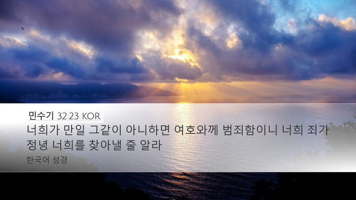 민수기 32:23 KOR Bible Verse Image
