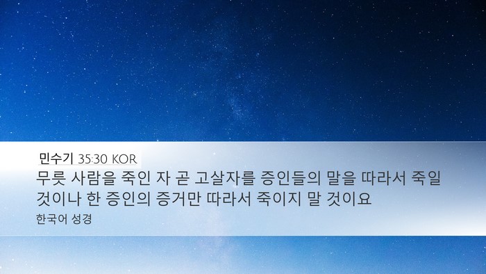 민수기 35:30 KOR Bible Verse Image