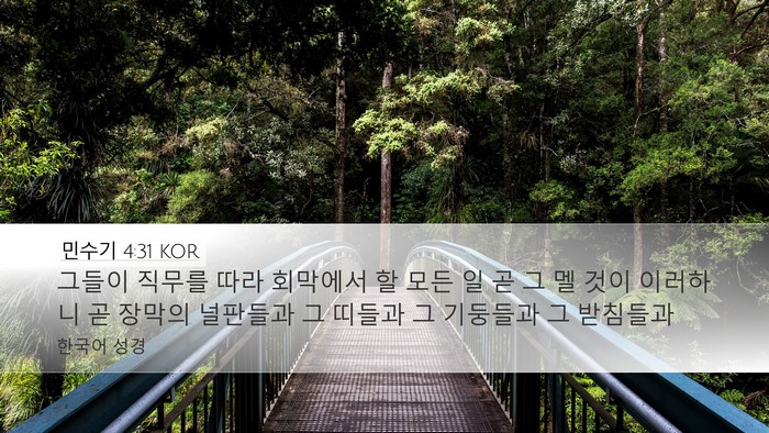 민수기 4:31 KOR Bible Verse Image