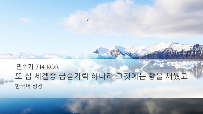 민수기 7:14 KOR Bible Verse Image