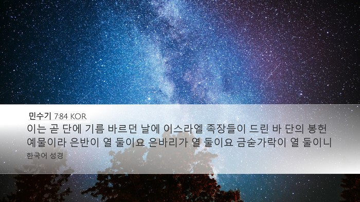 민수기 7:84 KOR Bible Verse Image