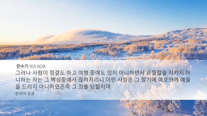 민수기 9:13 KOR Bible Verse Image