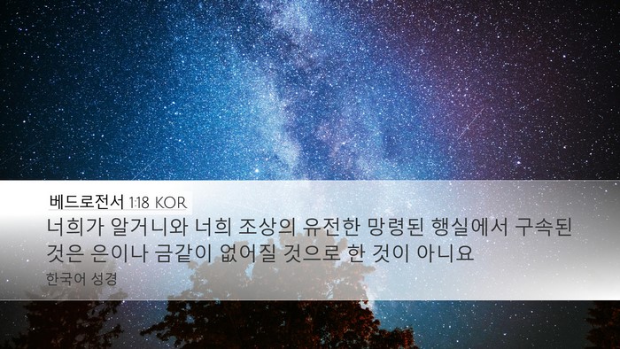 베드로전서 1:18 KOR Bible Verse Image