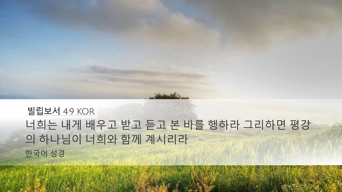 빌립보서 4:9 KOR Bible Verse Image