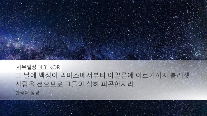 사무엘상 14:31 KOR Bible Verse Image