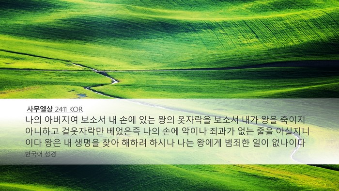 사무엘상 24:11 KOR Bible Verse Image