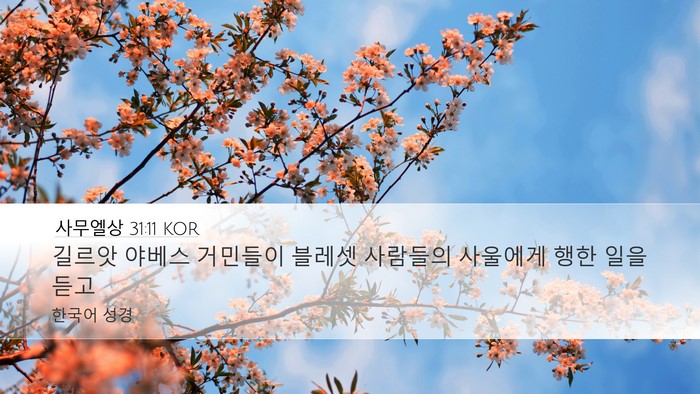 사무엘상 31:11 KOR Bible Verse Image