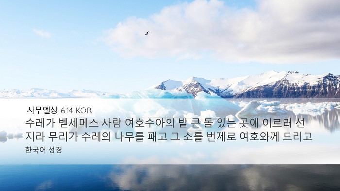 사무엘상 6:14 KOR Bible Verse Image