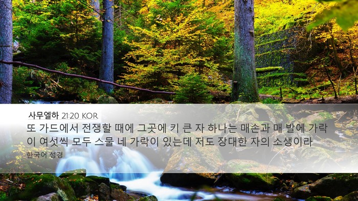 사무엘하 21:20 KOR Bible Verse Image