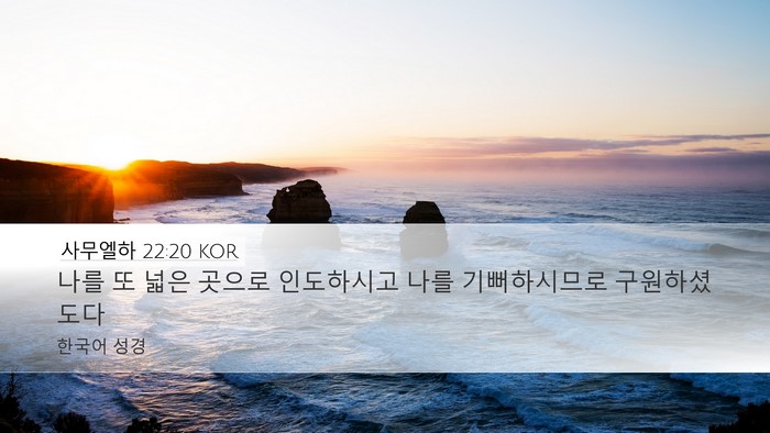 사무엘하 22:20 KOR Bible Verse Image