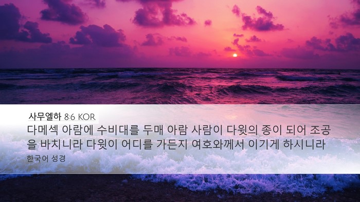 사무엘하 8:6 KOR Bible Verse Image