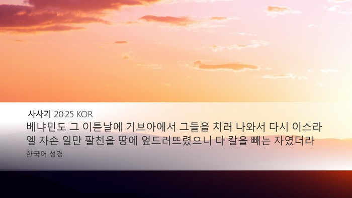 사사기 20:25 KOR Bible Verse Image