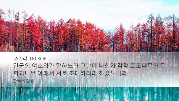 스가랴 3:10 KOR Bible Verse Image