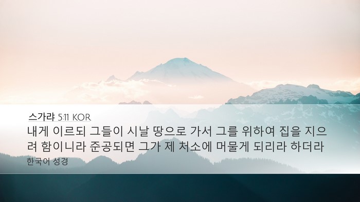 스가랴 5:11 KOR Bible Verse Image