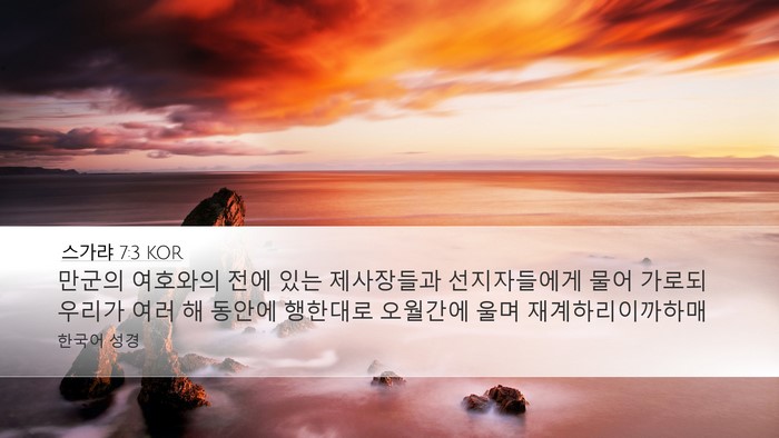 스가랴 7:3 KOR Bible Verse Image