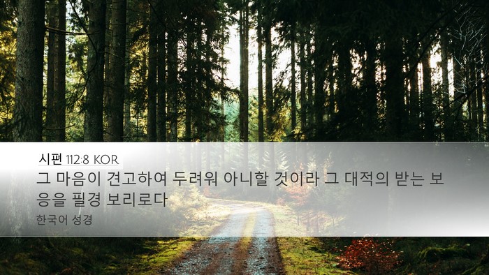 시편 112:8 KOR Desktop Wallpaper - 그 마음이 견고하여 두려워 아니할 - Desktop Bible Verse Wallpaper