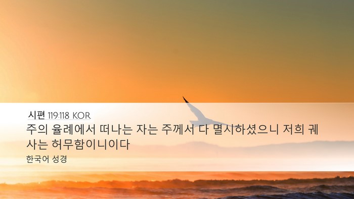 시편 119:118 KOR Bible Verse Image