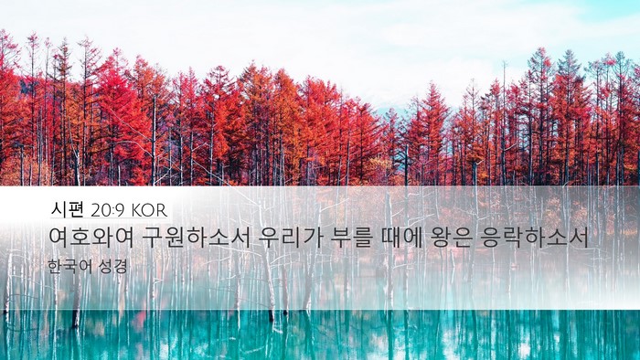 시편 20:9 KOR Desktop Wallpaper - 여호와여 구원하소서 우리가 부를 - Desktop Bible Verse Wallpaper
