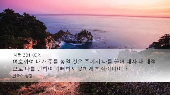 시편 30:1 KOR Bible Verse Image
