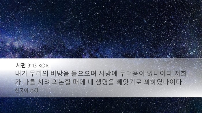 시편 31:13 KOR Bible Verse Image
