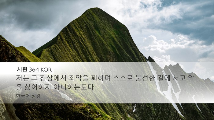 시편 36:4 KOR Bible Verse Image