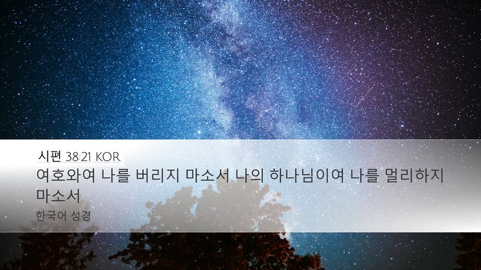 시편 38:21 KOR Desktop Wallpaper - 여호와여 나를 버리지 마소서 나의 - Desktop Bible Verse Wallpaper