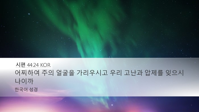시편 44:24 KOR Bible Verse Image