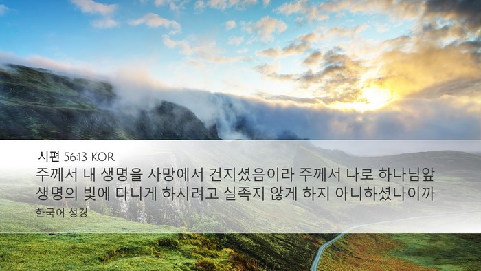 시편 56:13 KOR Bible Verse Image